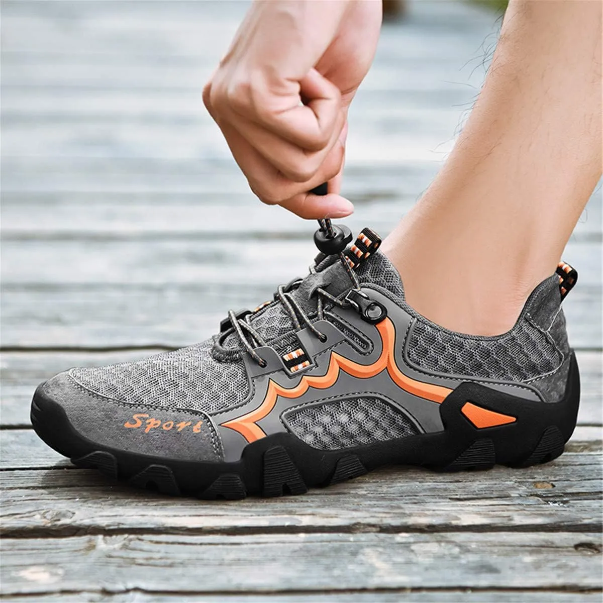 JOYVIP Men's Quick-Drying Swimming Aqua Beach Shoes Lightweight Mesh Hiking Sneakers