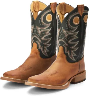 Justin Caddo 11" Western Boots for Men - Durable Premium Full-Grain Leather Square Toe Cowboy Boots Built with Full Double-Stitch Welt Construction