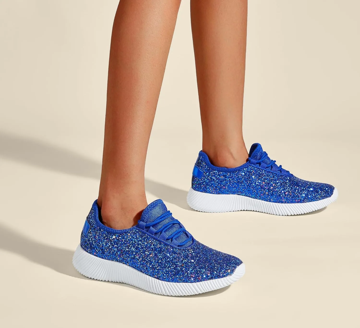 K KIP WOK Fashion Glitter Sneakers for Womens Silp On Running Shoes Lightweigt Tennis Walking Sneakers