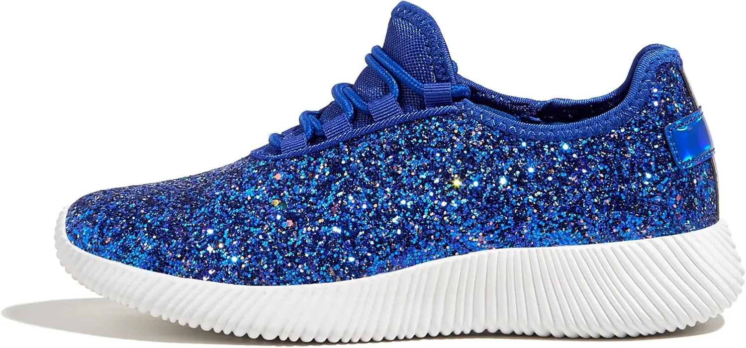 K KIP WOK Fashion Glitter Sneakers for Womens Silp On Running Shoes Lightweigt Tennis Walking Sneakers