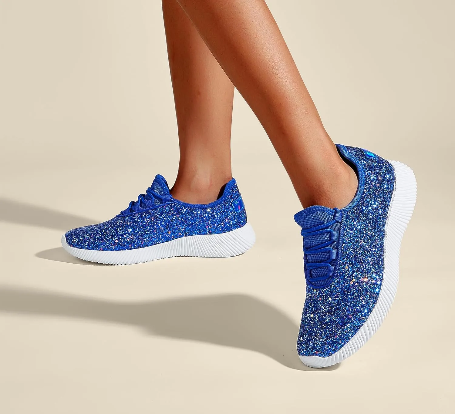 K KIP WOK Fashion Glitter Sneakers for Womens Silp On Running Shoes Lightweigt Tennis Walking Sneakers