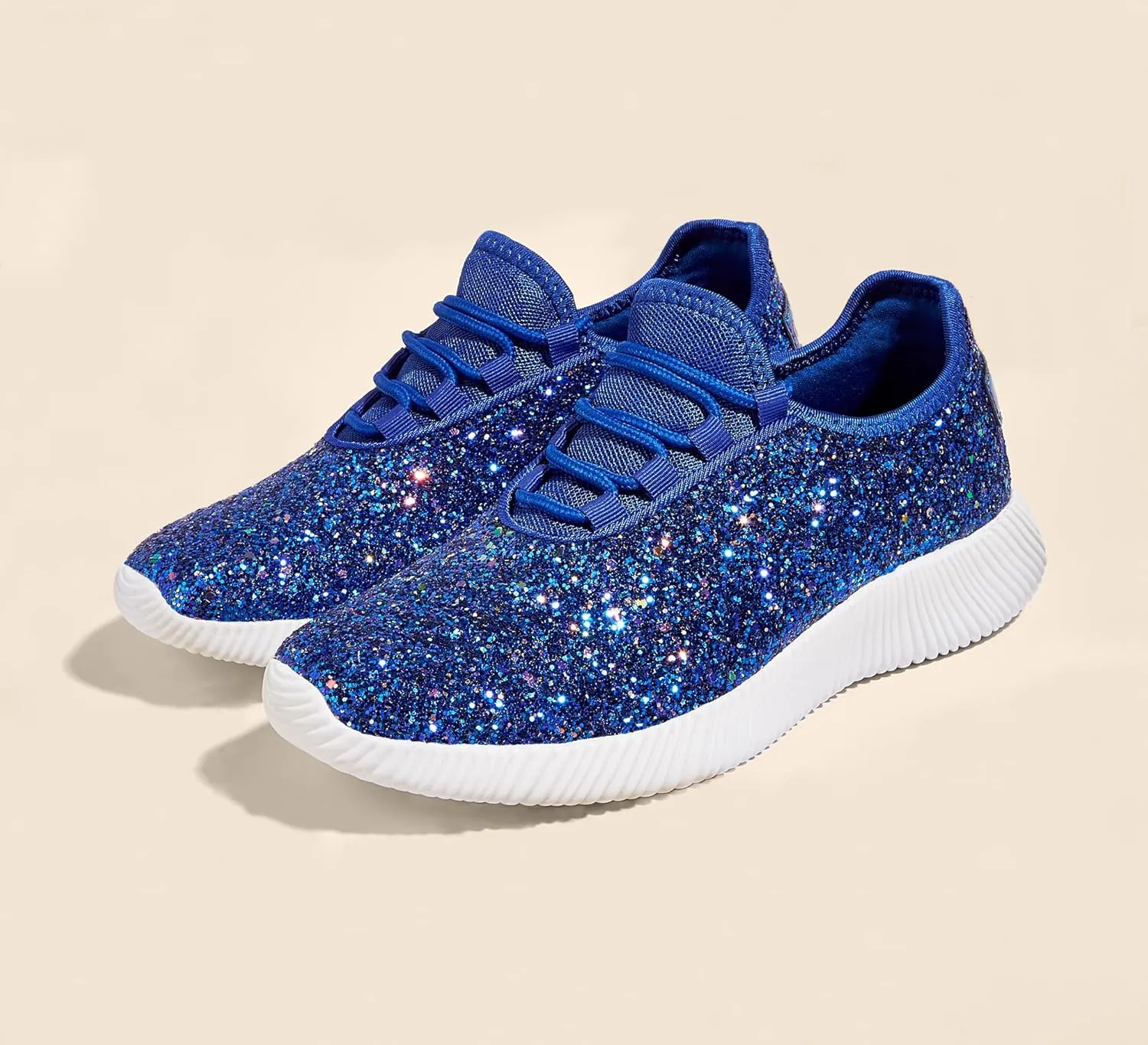 K KIP WOK Fashion Glitter Sneakers for Womens Silp On Running Shoes Lightweigt Tennis Walking Sneakers