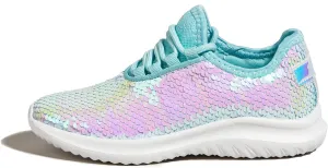K KIP WOK Girls Glitter Sneakers Sparkle Slip On Walking Shoes for Kids/Children Breathable Running Sneakers