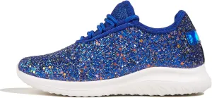 K KIP WOK Girls Glitter Sneakers Sparkle Slip On Walking Shoes for Kids/Children Breathable Running Sneakers