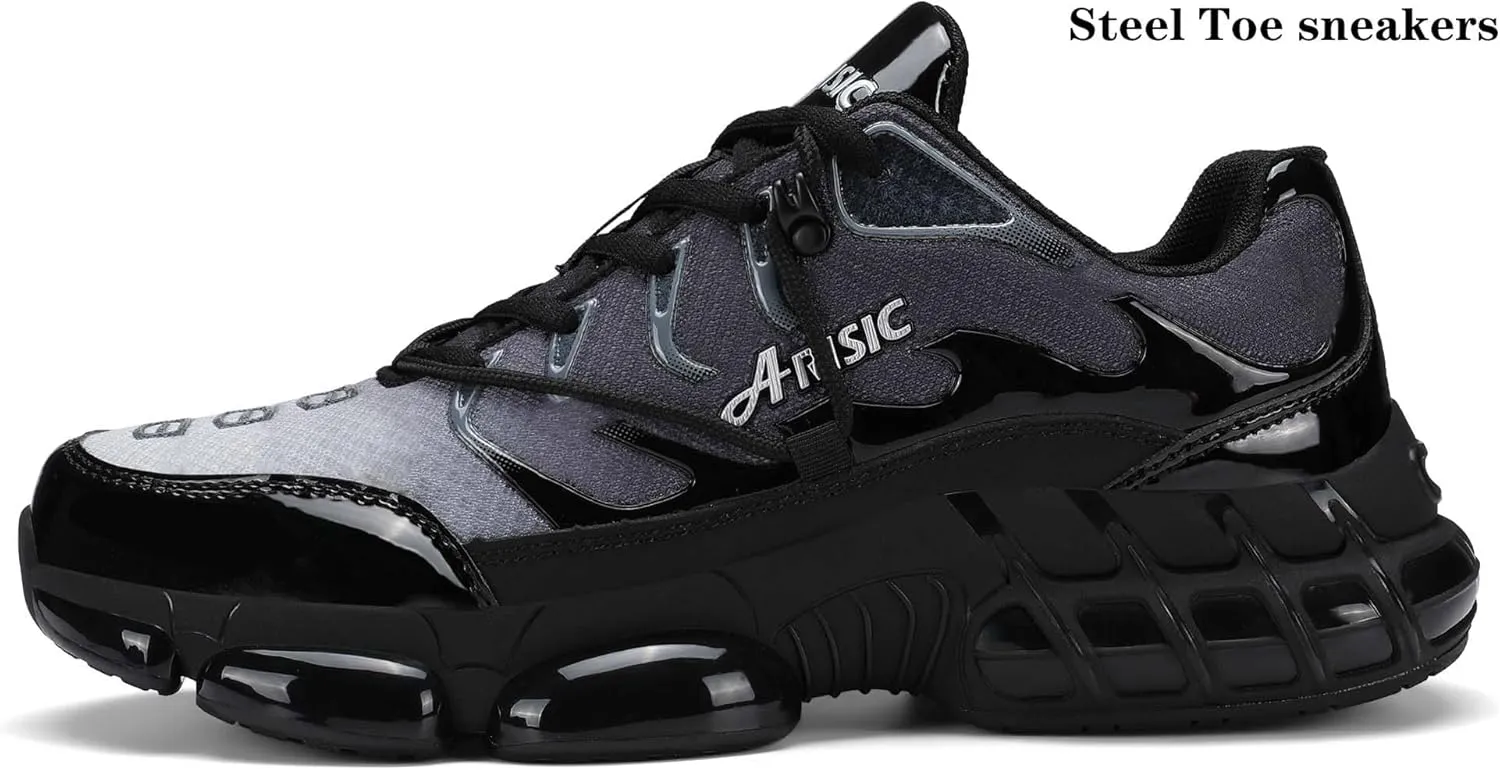 KCVTD Steel Toe Shoes for Men Indestructible Work Shoes Lightweight Steel Toe Sneakers Women Puncture Proof Non Slip Composite Toe Safety Zapatos