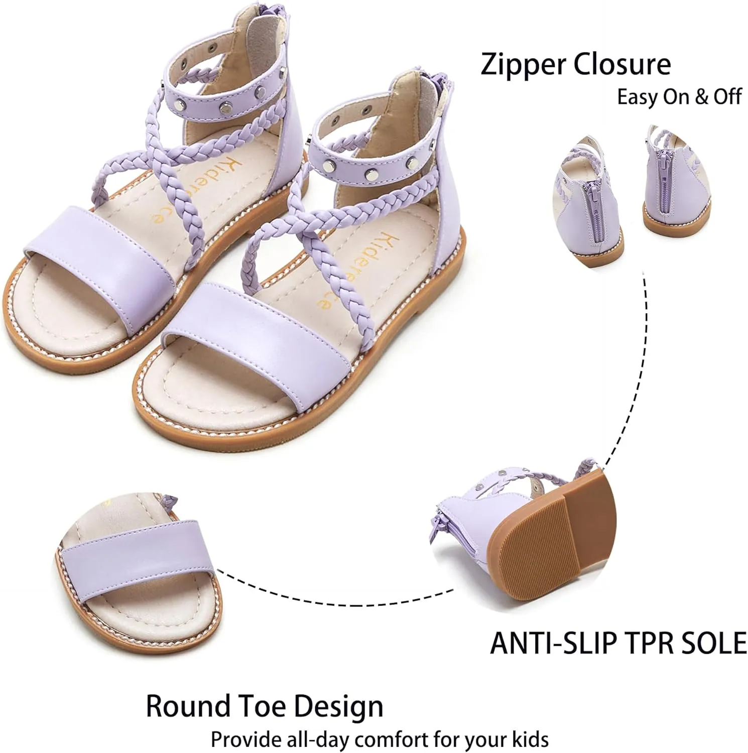Kiderence Toddler Girls Sandals Little Girls Kids Summer Shoes Toddler Sandals