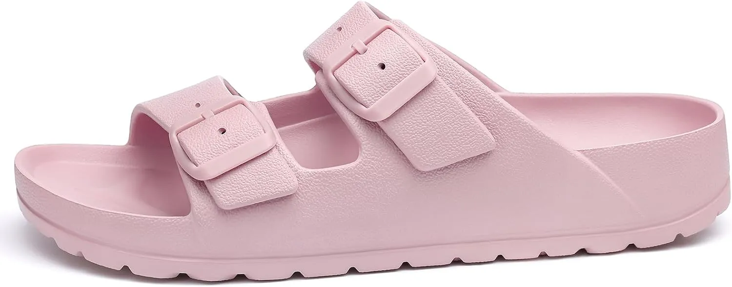 KIDMI Women's Comfortable EVA Sandals with Medium Arch Support, Adjustable Buckle Summer Beach Slide Sandal