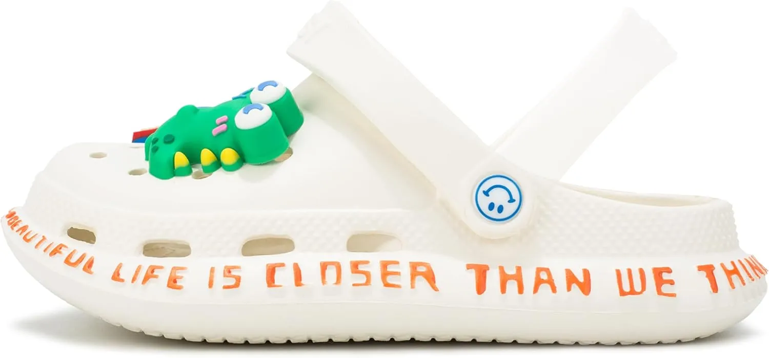Kid's Clogs Slides Boys Girls Slippers Beach Sandals Garden Shoes with Cute 3D-DIY Decorations(Toddler/Little/Big Kids)