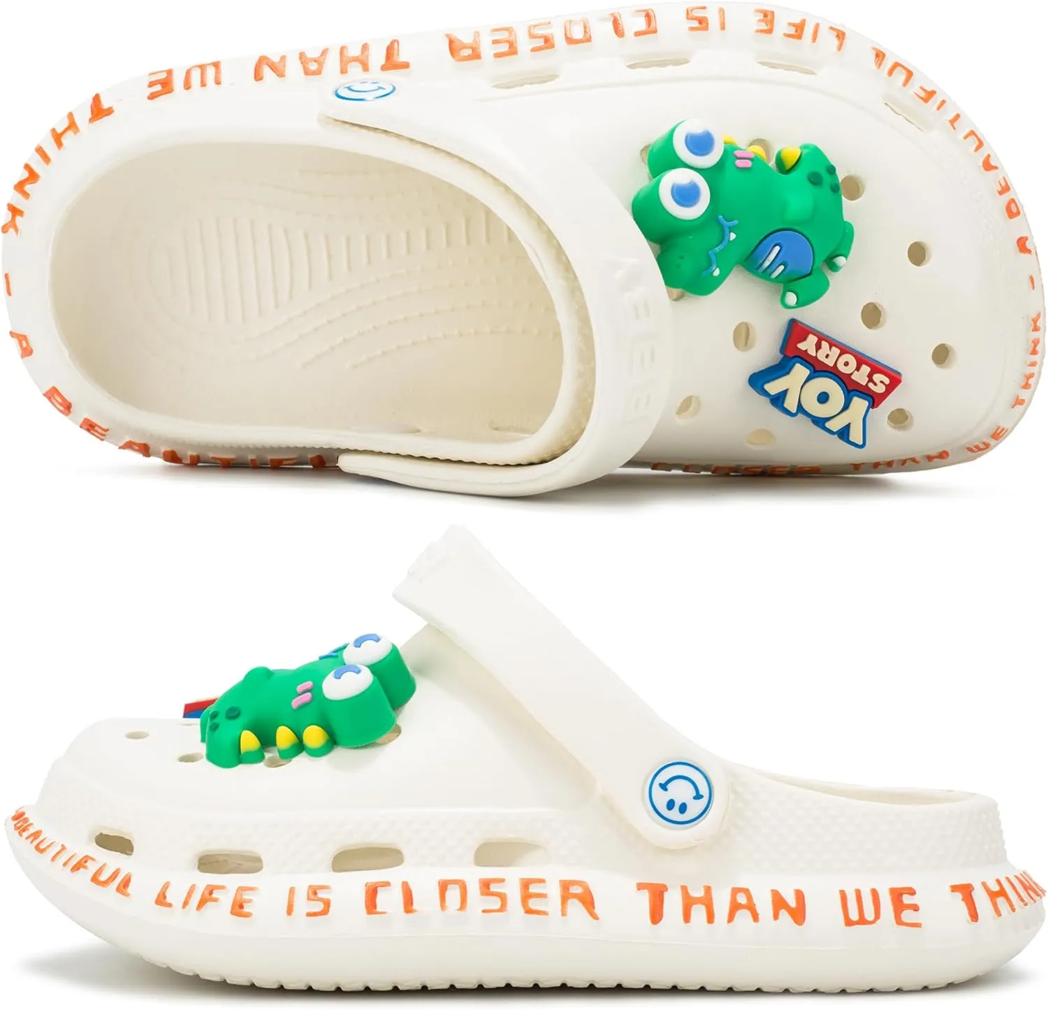 Kid's Clogs Slides Boys Girls Slippers Beach Sandals Garden Shoes with Cute 3D-DIY Decorations(Toddler/Little/Big Kids)
