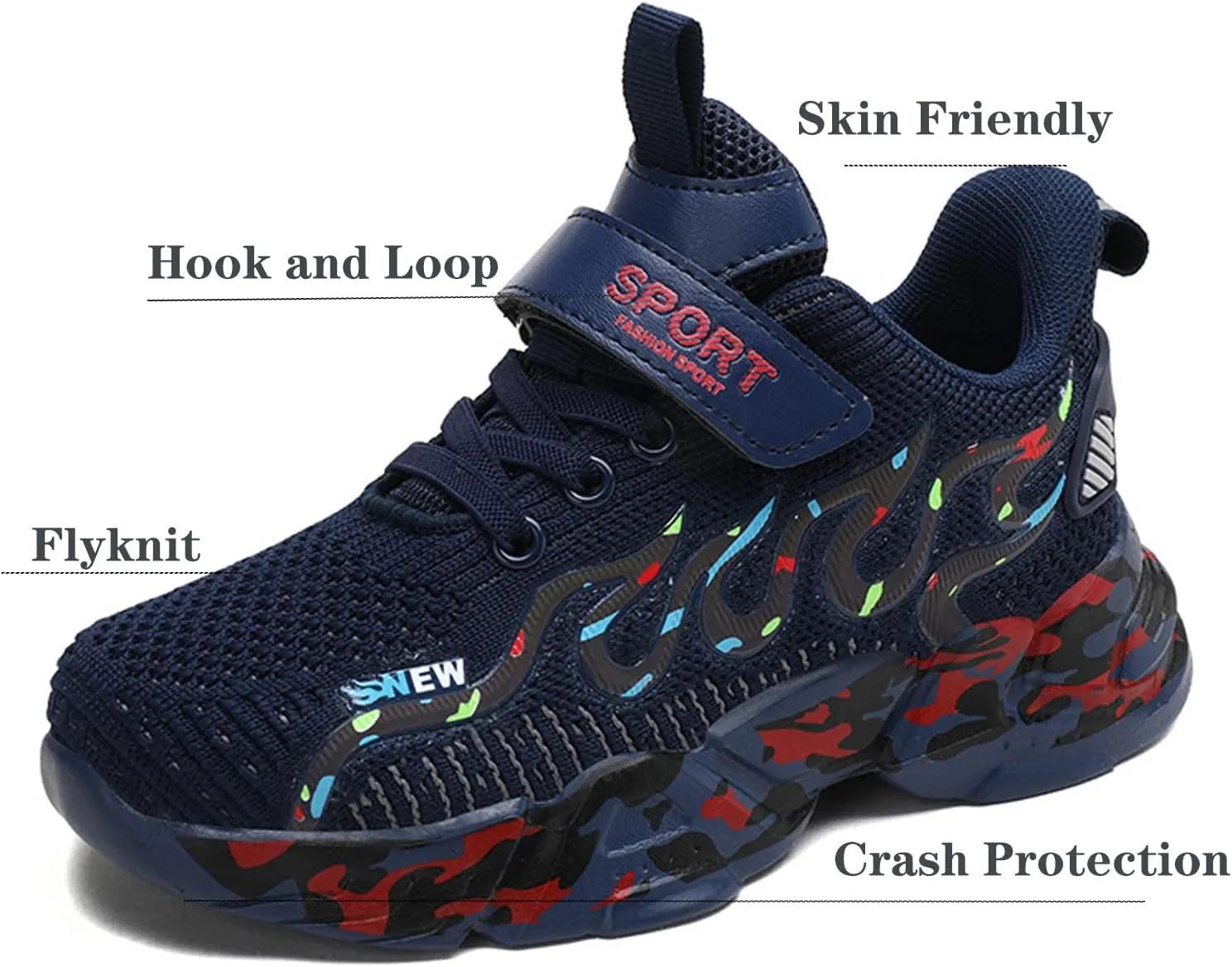 Kids Sneakers Lightweight Mesh Breathable Comfortable Running Tennis Athletic Boys Girls Shoes