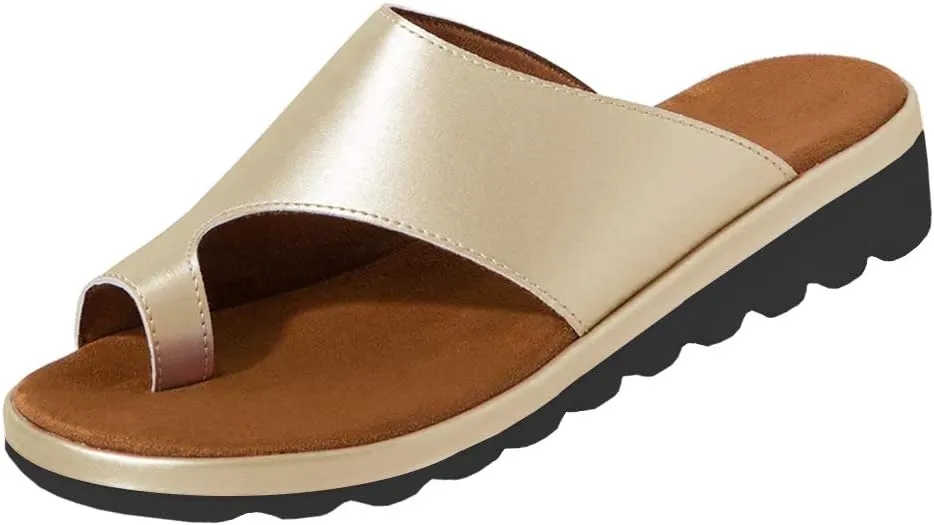 KINOW Women Bunion Sandals Platform Wedge Slippers Orthopedic Flip Flops Summer Shoes