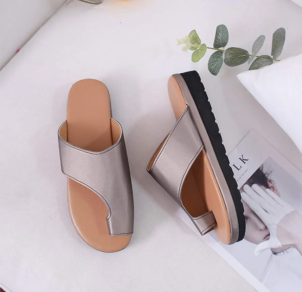 KINOW Women Bunion Sandals Platform Wedge Slippers Orthopedic Flip Flops Summer Shoes