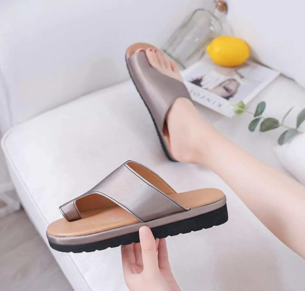 KINOW Women Bunion Sandals Platform Wedge Slippers Orthopedic Flip Flops Summer Shoes