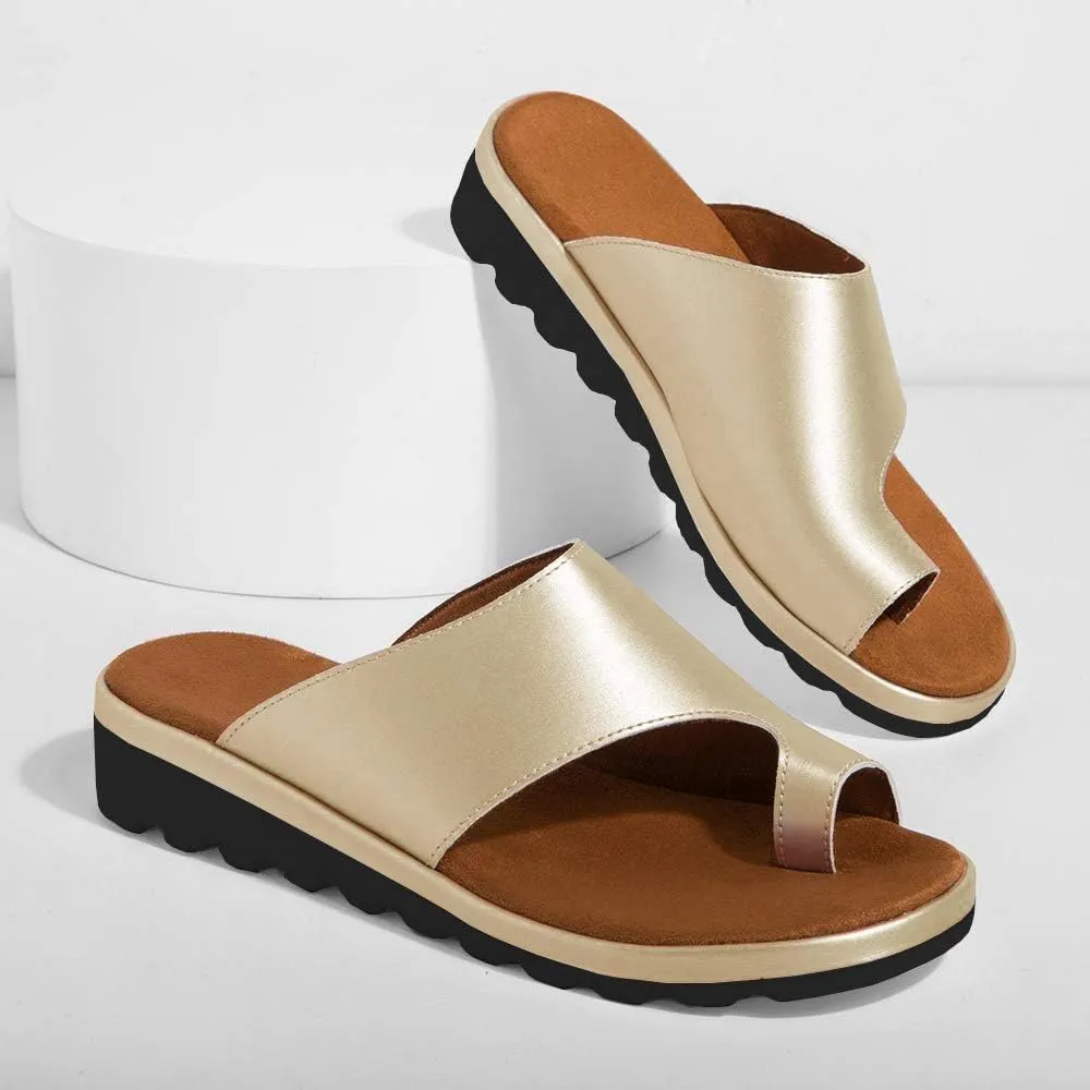KINOW Women Bunion Sandals Platform Wedge Slippers Orthopedic Flip Flops Summer Shoes