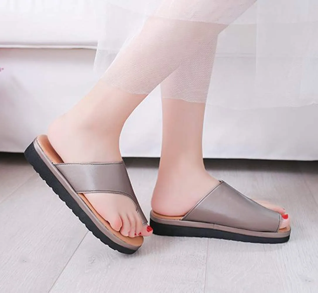 KINOW Women Bunion Sandals Platform Wedge Slippers Orthopedic Flip Flops Summer Shoes
