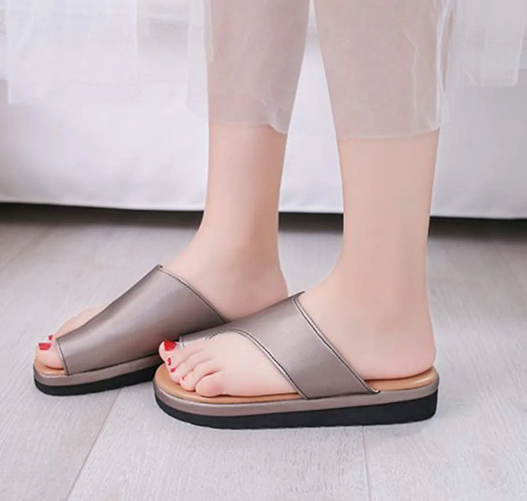 KINOW Women Bunion Sandals Platform Wedge Slippers Orthopedic Flip Flops Summer Shoes