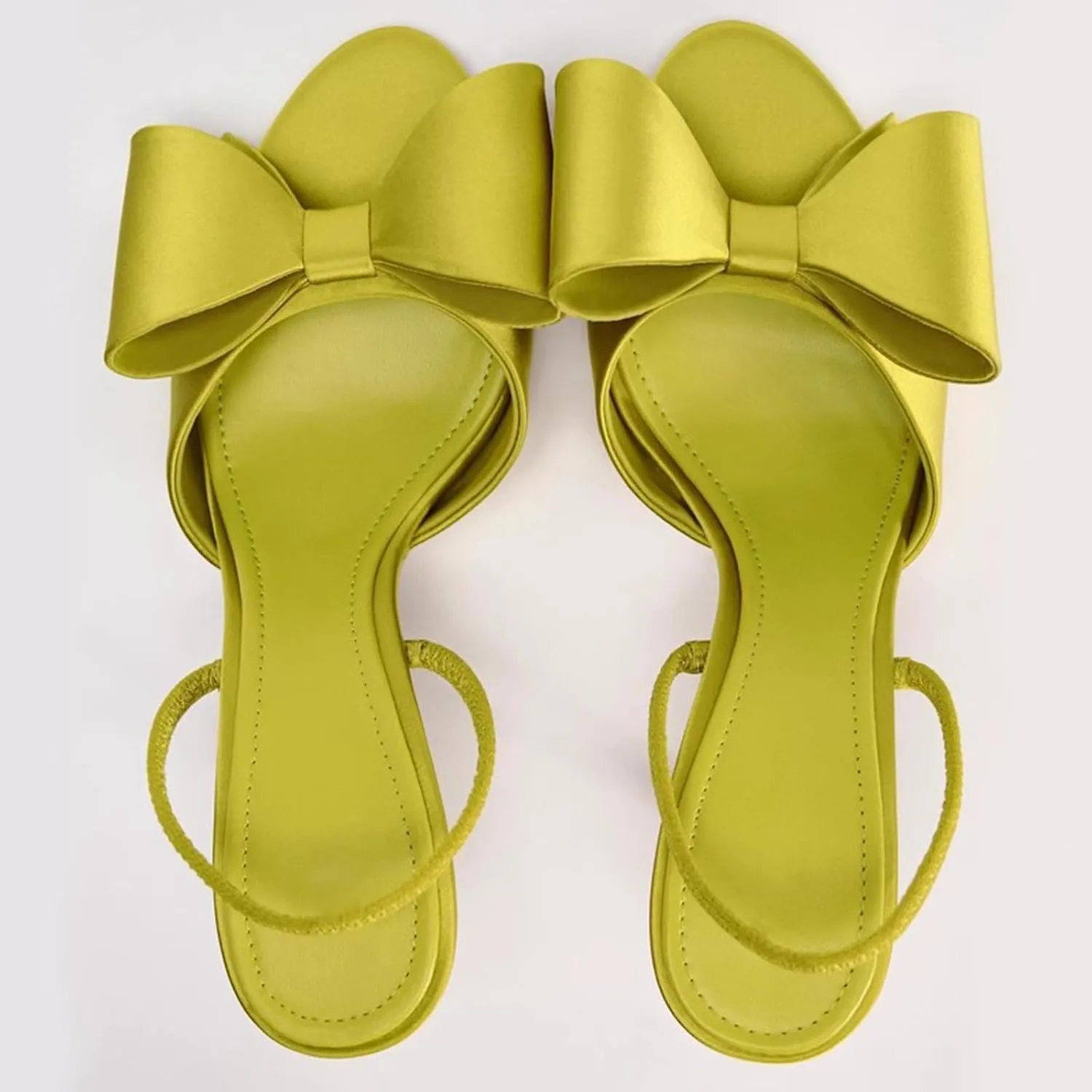 Kitten Heels Bow Mules for Women Round Toe Sling Back Heels Sandals