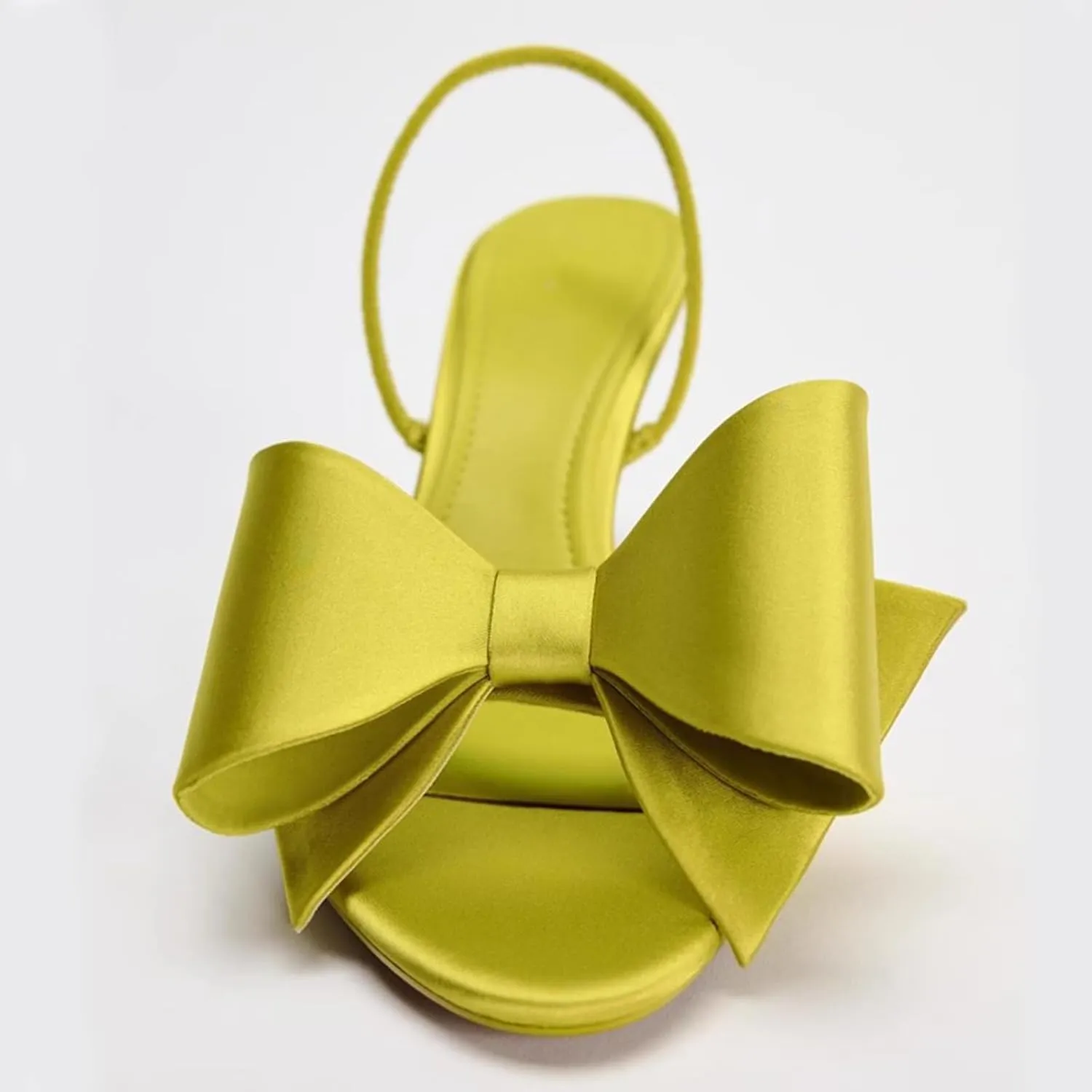 Kitten Heels Bow Mules for Women Round Toe Sling Back Heels Sandals