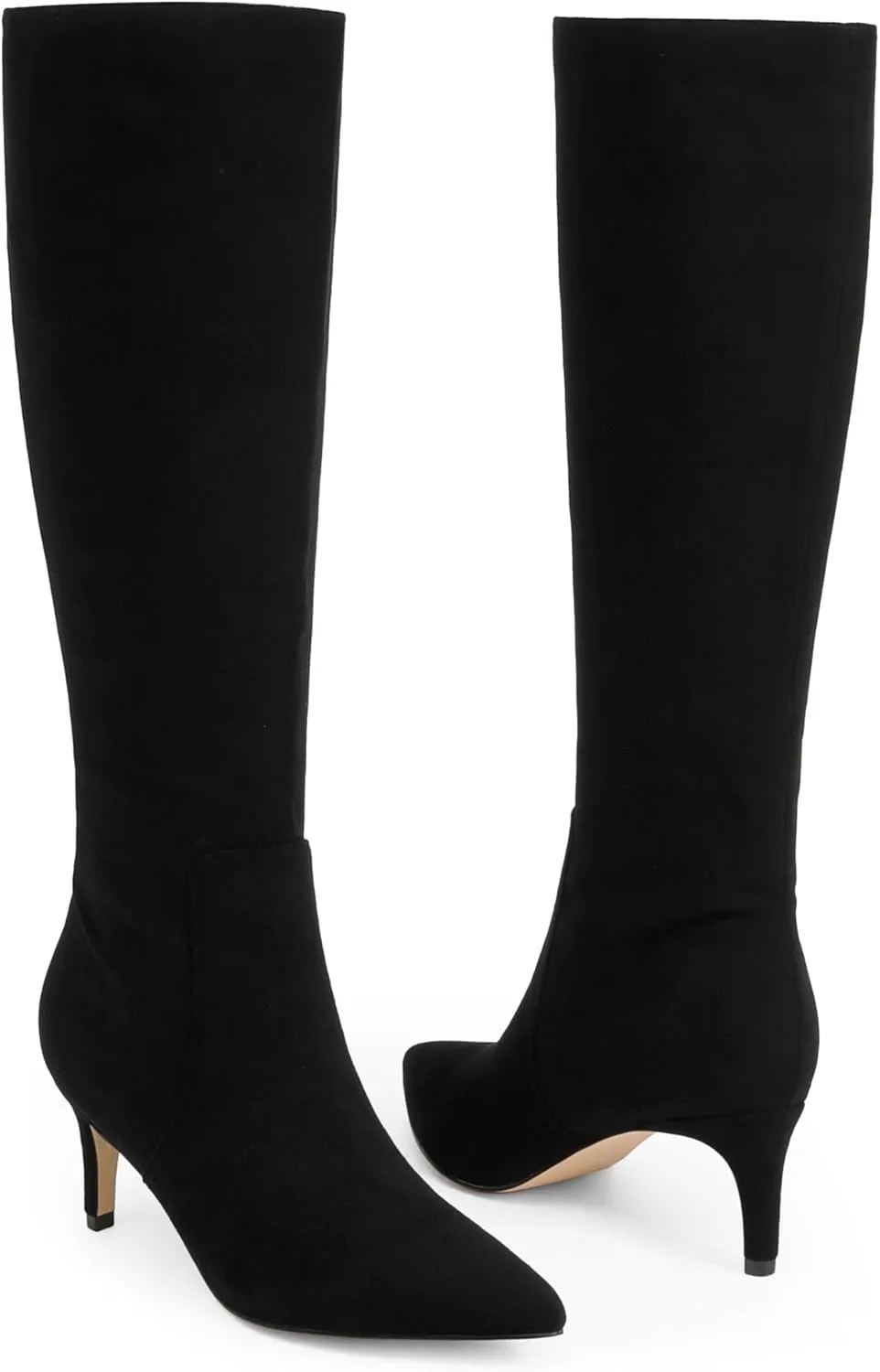 Knee High Boots Women Tall Boots Pointed Toe Kitten Heel Boots for Women Side Zipper Long Fall Boots Women Knee High Boots Size 6-11