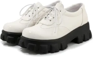 KOKOMOMO Womens Platform Oxford Shoes Chunky Platform Loafers Goth Buckle Shoes