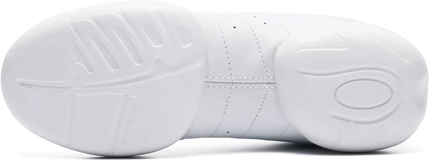 LANDHIKER Cheer Shoes Girls White Dance Shoes Youth Cheerleading Sports Training Athletic Comfortable Shoes Flats Girl