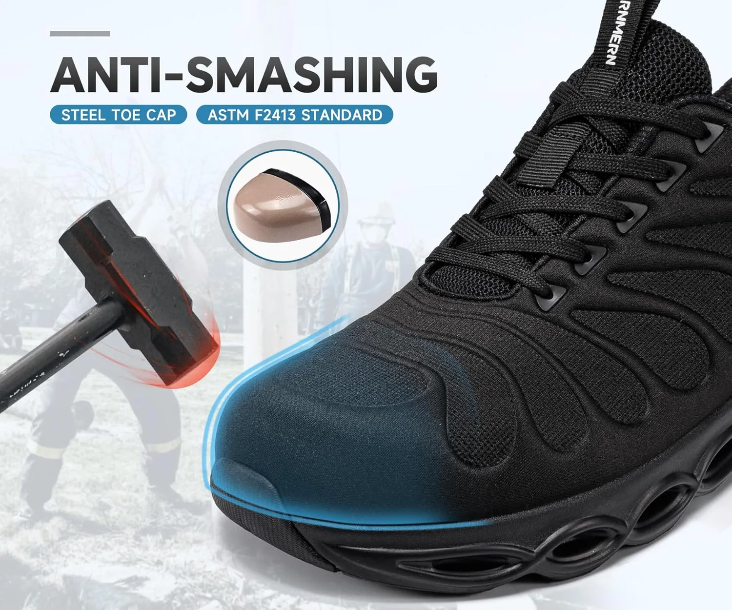 LARNMERN Steel Toe Shoes for Men Women Wide Lightweight Safety Sneakers Comfortable Safety Shoes Colorful Tennis Work Shoes
