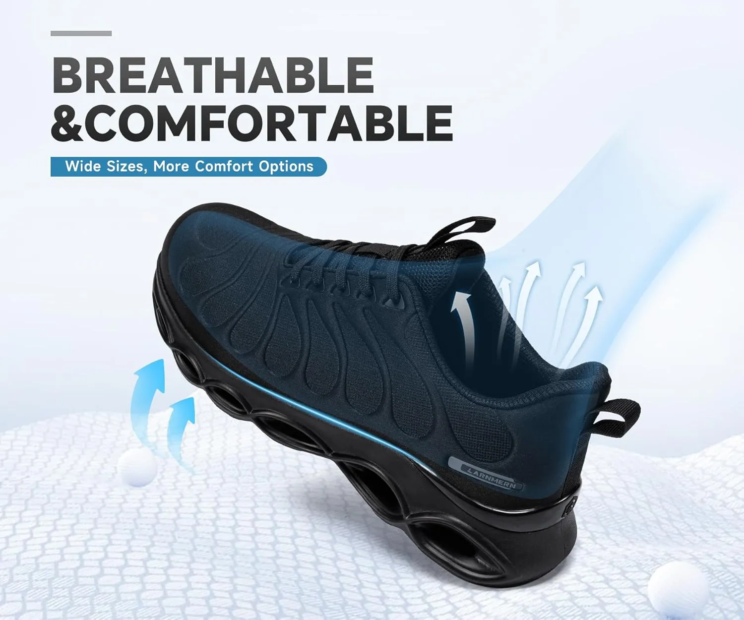 LARNMERN Steel Toe Shoes for Men Women Wide Lightweight Safety Sneakers Comfortable Safety Shoes Colorful Tennis Work Shoes
