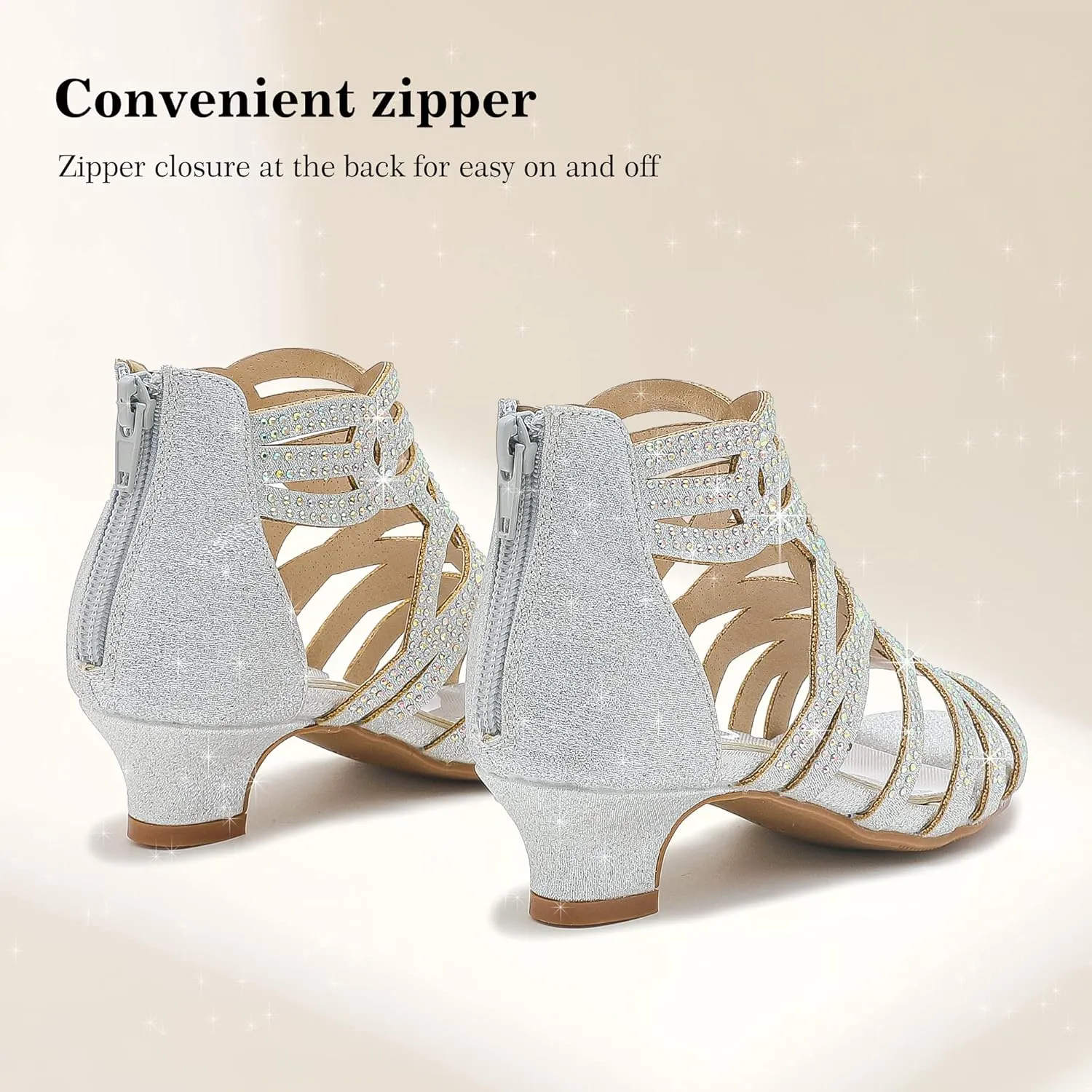 Little Girls Sandals High Heels Formal Shoes Open Toe Pump Sandals Glitter Party Wedding Shoes for Big Kids Toddler