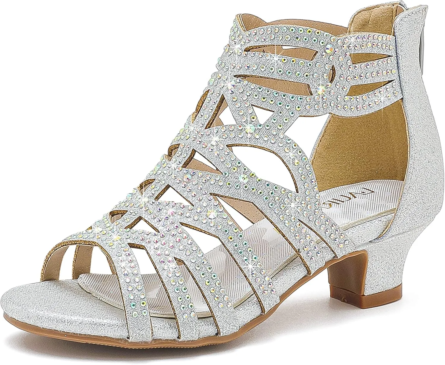 Little Girls Sandals High Heels Formal Shoes Open Toe Pump Sandals Glitter Party Wedding Shoes for Big Kids Toddler