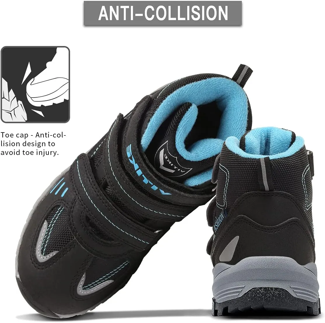 Littleplum Boys Snow Boots Winter Waterproof Antiskid Boots Hiking Outdoor Shoes Booties for Unisex Kids (Little Kid/Big Kid)