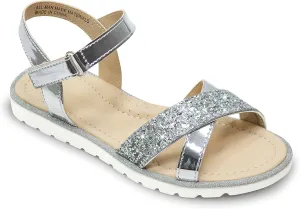 LseLom Girls Sandals Cute Open Toe Sandals Glitter Party Wedding Princess Summer Flats