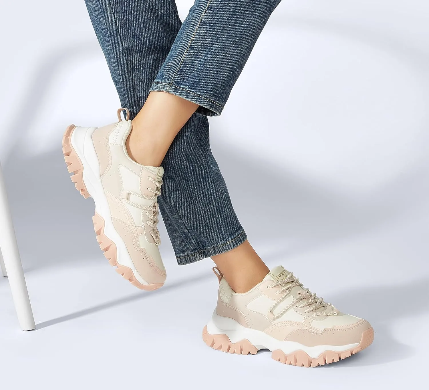 LUCKY STEP Women's Chunky Sneakers Fashion Platform Retro Tennis Casual Classic Cute Dad Anti-Slip Stylish Walking Sport Shoes