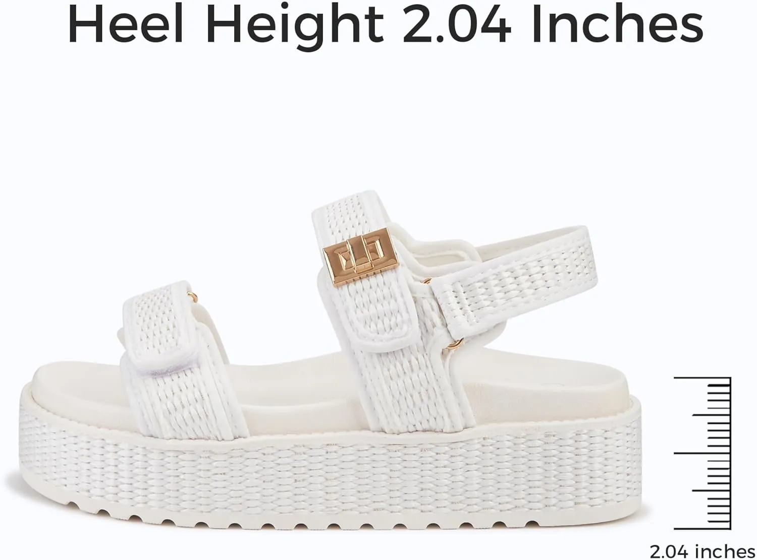LUCKY STEP Women's Raffia Platform Wedge Sandals Open Toe Slingback Sandals Adjustable Double Strap Beach Sandals