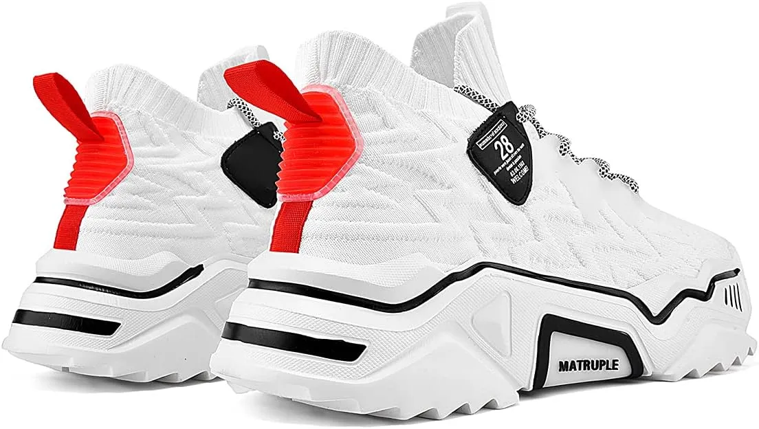 MATRUPLE Mens Fashion Sneakers High Top Casual Shoes Athletic Walking Mesh Comfortable Sports Shoe