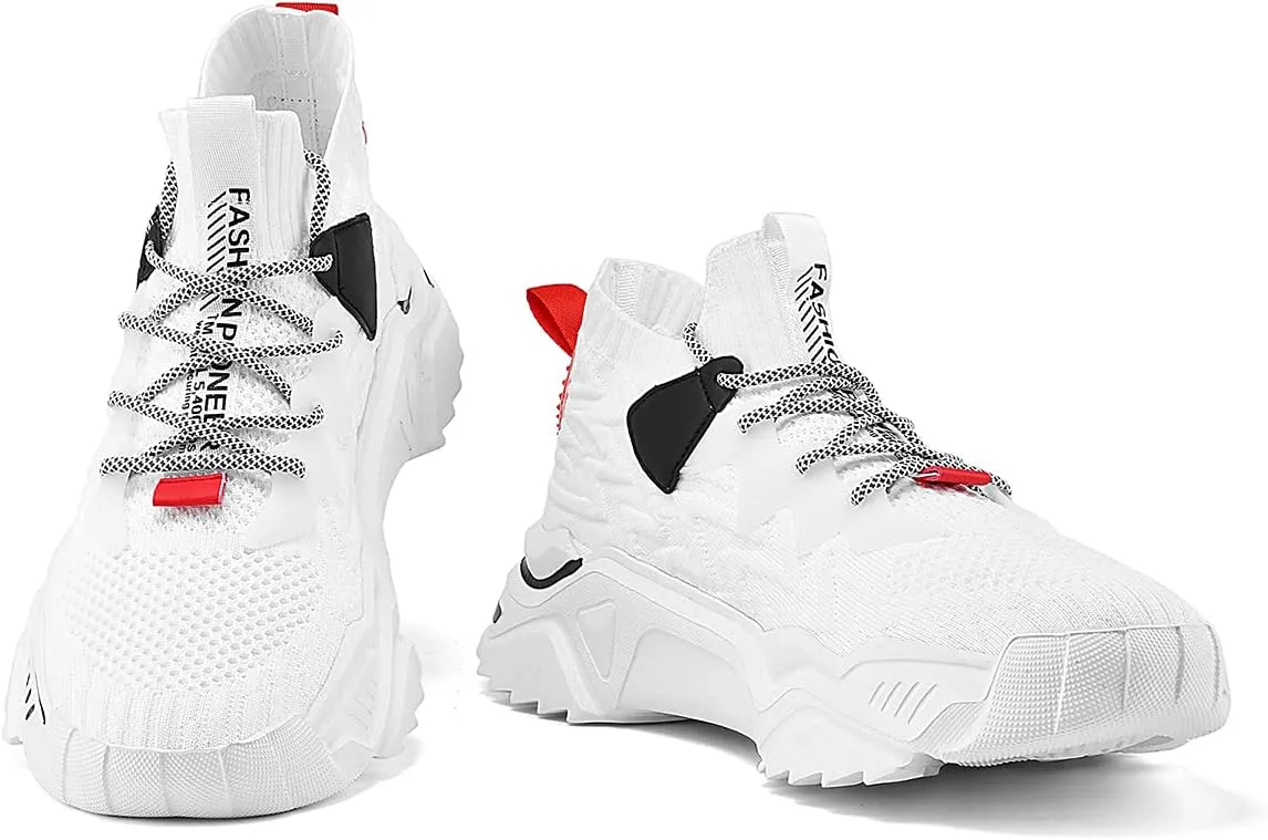 MATRUPLE Mens Fashion Sneakers High Top Casual Shoes Athletic Walking Mesh Comfortable Sports Shoe
