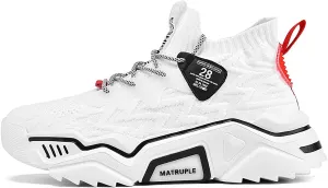 MATRUPLE Mens Fashion Sneakers High Top Casual Shoes Athletic Walking Mesh Comfortable Sports Shoe