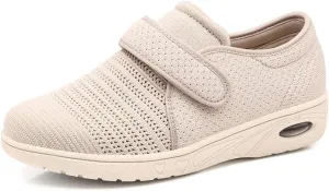 Mei MACLEOD Women's Extra Wide Shoes with Adjustable Strap Wide Width Sneakers Arthritis Edema Walking Shoes for Elderly Diabetic