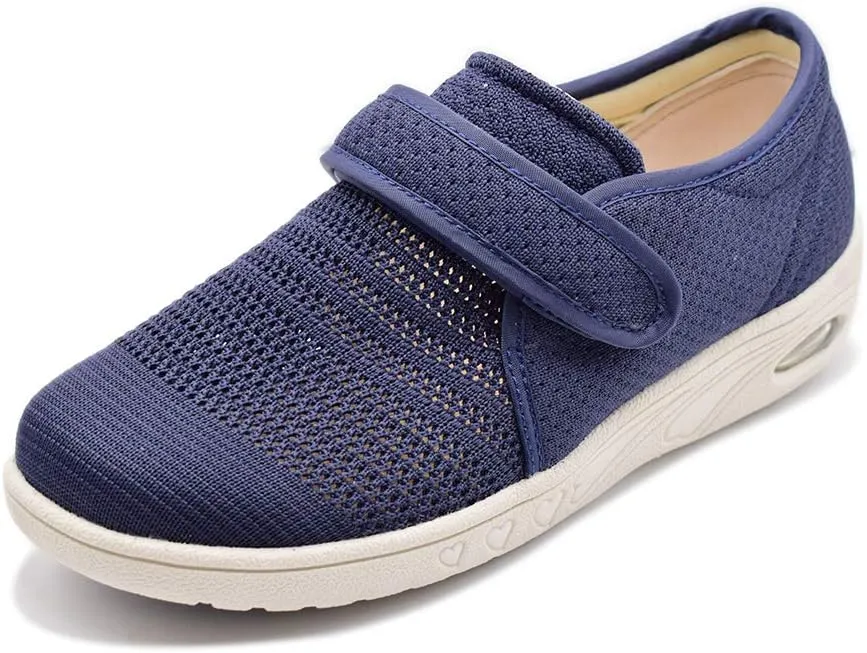 Mei MACLEOD Women's Extra Wide Shoes with Adjustable Strap Wide Width Sneakers Arthritis Edema Walking Shoes for Elderly Diabetic
