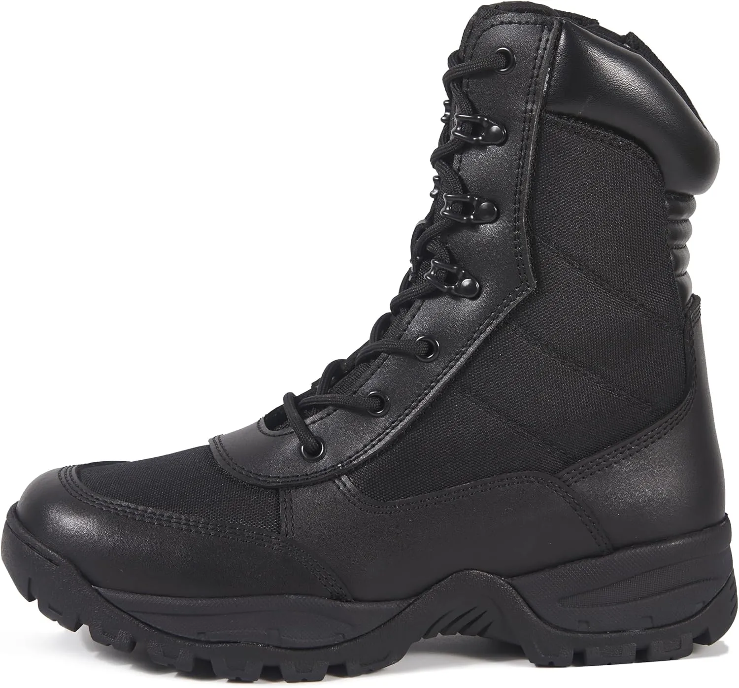 Men's 8 Inches Military Tactical Work Boots Side Zipper Lightweight Army Combat Boots Durable Outdoor Work Boots Desert Boots