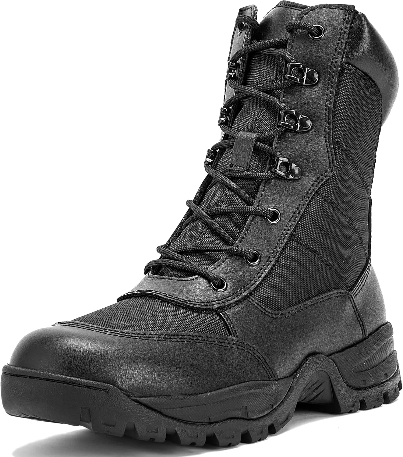 Men's 8 Inches Military Tactical Work Boots Side Zipper Lightweight Army Combat Boots Durable Outdoor Work Boots Desert Boots
