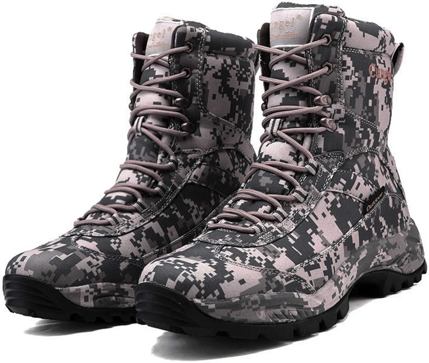 Men's Camo Hunting-Boot Waterproof Hiking Boots Anti-Slip Lightweight Breathable Durable Outdoor Shoes High-Cut Fishing Climbing Working Trekking