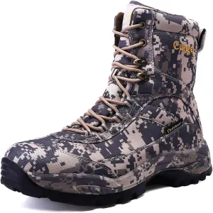 Men's Camo Hunting-Boot Waterproof Hiking Boots Anti-Slip Lightweight Breathable Durable Outdoor Shoes High-Cut Fishing Climbing Working Trekking