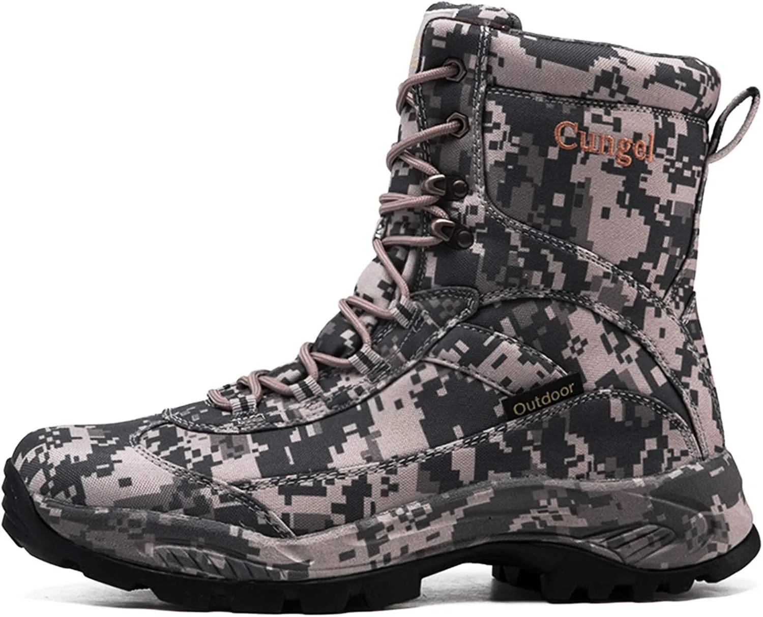 Men's Camo Hunting-Boot Waterproof Hiking Boots Anti-Slip Lightweight Breathable Durable Outdoor Shoes High-Cut Fishing Climbing Working Trekking
