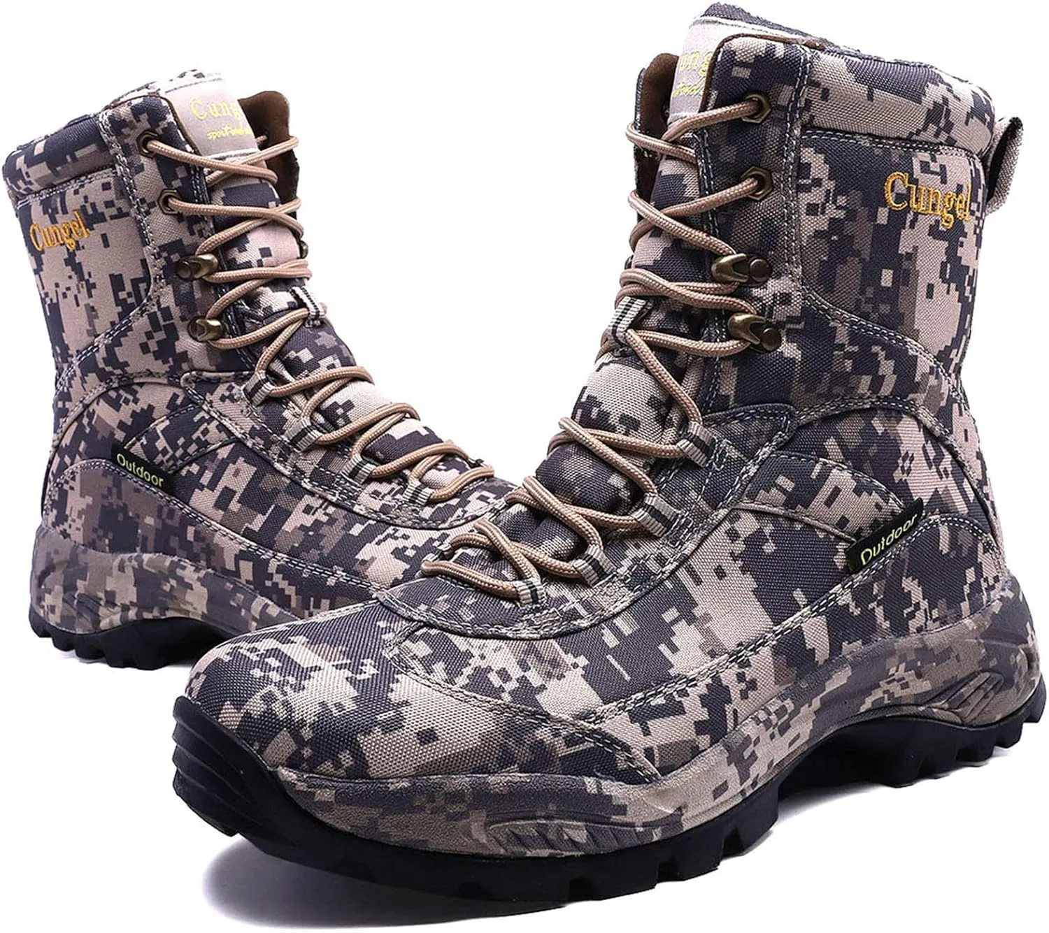 Men's Camo Hunting-Boot Waterproof Hiking Boots Anti-Slip Lightweight Breathable Durable Outdoor Shoes High-Cut Fishing Climbing Working Trekking