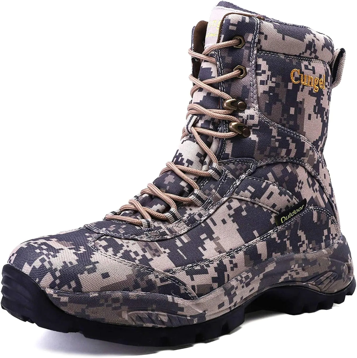 Men's Camo Hunting-Boot Waterproof Hiking Boots Anti-Slip Lightweight Breathable Durable Outdoor Shoes High-Cut Fishing Climbing Working Trekking