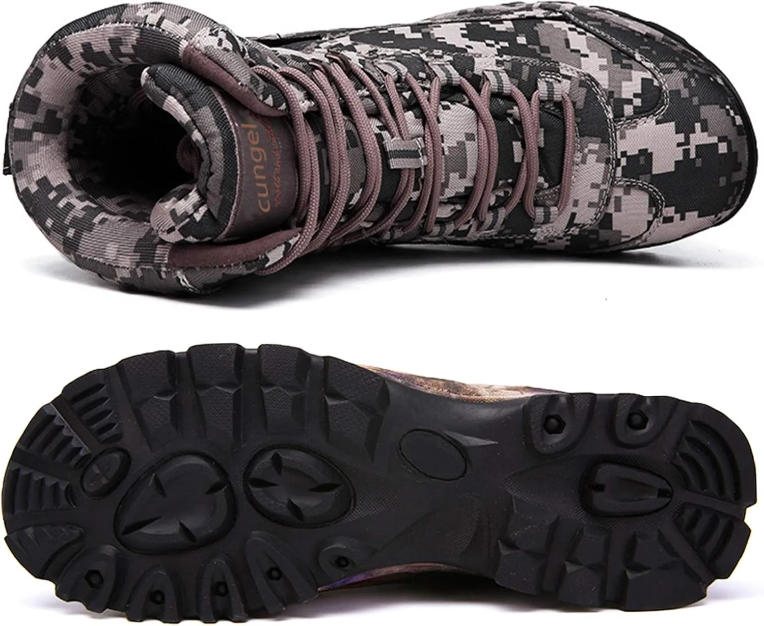 Men's Camo Hunting-Boot Waterproof Hiking Boots Anti-Slip Lightweight Breathable Durable Outdoor Shoes High-Cut Fishing Climbing Working Trekking