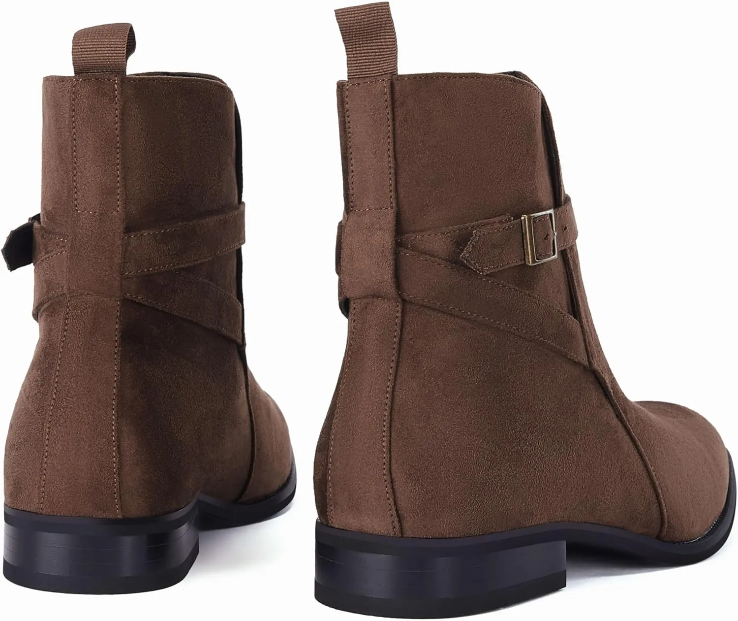 Mens Chelsea Boots Dress Shoes Buckle Strap Chukka Motorcycle Comfortable Walking Ankle Booties