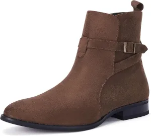 Mens Chelsea Boots Dress Shoes Buckle Strap Chukka Motorcycle Comfortable Walking Ankle Booties