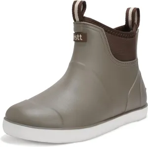 Men's Deck Boots Waterproof Fishing Rain Boots, Anti-Slip Rubber Boots Ankle Booties, High-Performance Footwear Chelsea Boots for Gardening Boating Camping Sailing