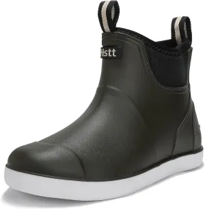 Men's Deck Boots Waterproof Fishing Rain Boots, Anti-Slip Rubber Boots Ankle Booties, High-Performance Footwear Chelsea Boots for Gardening Boating Camping Sailing